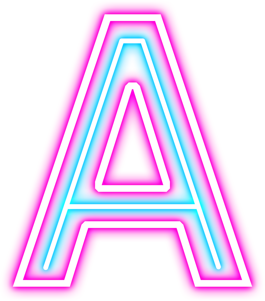 Neon Uppercase Letter A